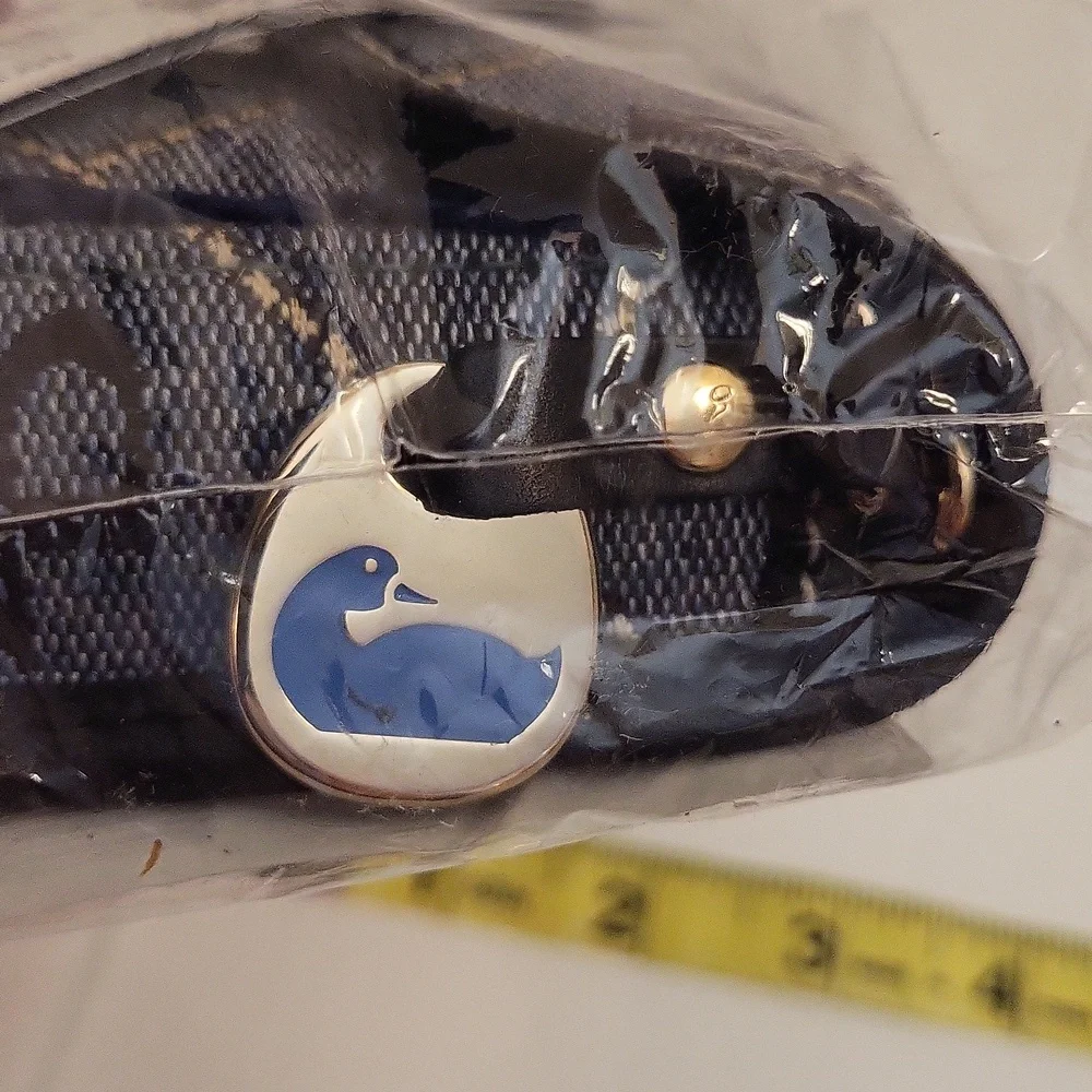 NWT Dooney and Bourke Blue Logo Wristlet with Black Leather Trim - Picture 5 of 6